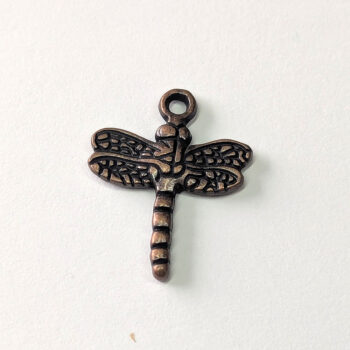 Dragonfly Charm Small Dainty Antique Copper