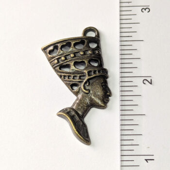 Egyptian Queen Nefertiti Pendant Antique Bronze - Image 2