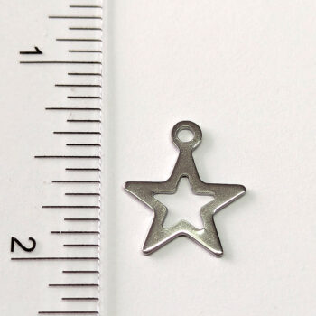 Stainless Steel Delicate Hollow Star Charm Silver - Image 2