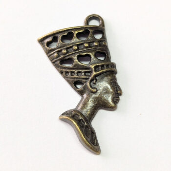 Egyptian Queen Nefertiti Pendant Antique Bronze - Image 5