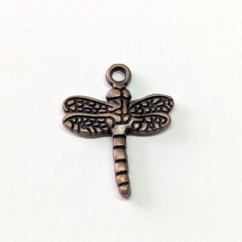 Dragonfly Charm Small Dainty Antique Copper - Image 5