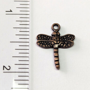 Dragonfly Charm Small Dainty Antique Copper - Image 6