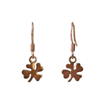 Stainless Steel Tiny Four Leaf Clover Rose Gold Earrings