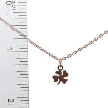 Stainless Steel Tiny Four Leaf Clover Rose Gold Necklace - Image 3