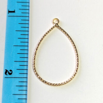 Hollow Connector Teardrop Geometric Pendant Gold - Image 2