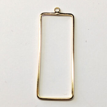 Hollow Connector Long Rectangle Geometric Pendant Gold