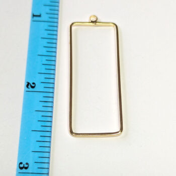 Hollow Connector Long Rectangle Geometric Pendant Gold - Image 2