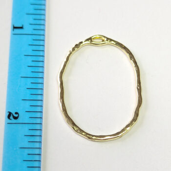 Hollow Connector Oval Geometric Pendant Gold - Image 2