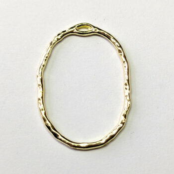 Hollow Connector Oval Geometric Pendant Gold