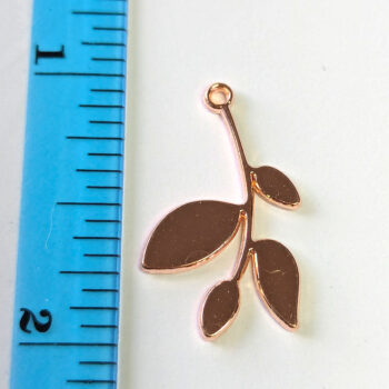 Modern Branch Leaves Leaf Pendant Rose Gold - Image 2