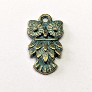 Bronze Owl Charm Antique Bronze Patina
