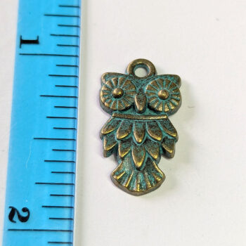 Bronze Owl Charm Antique Bronze Patina - Image 2