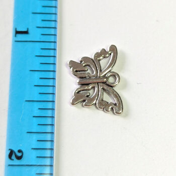 Delicate Hollow Butterfly Charm Antique Silver - Image 2