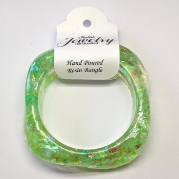 Chunky Irregular Sequins Slip-on Bangle Resin Bracelets - Image 11