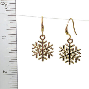 18K Real Gold Plated Snowflake Earrings - Image 5