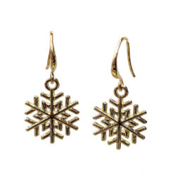 18K Real Gold Plated Snowflake Earrings
