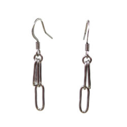 Silver Stainless Steel Large Paperclip Earrings