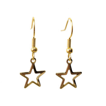 18K Real Gold Plated Stainless Steel Delicate Hollow Star Earrings - Image 2