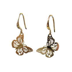 18K Real Gold Plated Stainless Steel Delicate Butterfly Earrings