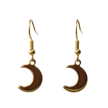 24K Real Gold Plated Stainless Steel Moon Earrings - Image 2