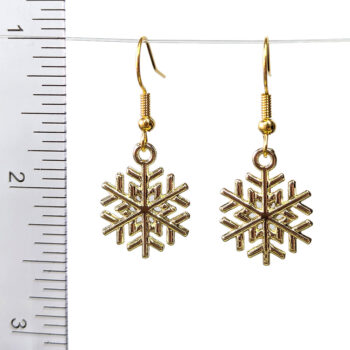 18K Real Gold Plated Snowflake Earrings - Image 2