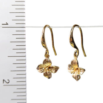 18K Real Gold Plated Four Petal Flower Earrings - Image 2