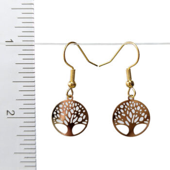 18K Real Gold Plated Stainless Steel Delicate Tree Earrings - Image 5