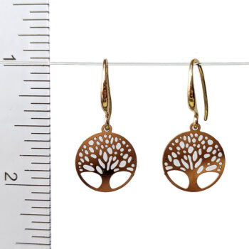 18K Real Gold Plated Stainless Steel Delicate Tree Earrings - Image 3