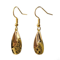 18K Real Gold Plated Long Teardrop Geometric Earrings