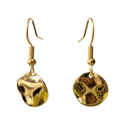 18K Real Gold Plated Round Geometric Earrings