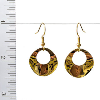 18K Real Gold Plated Hollow Round Geometric Earrings - Image 2