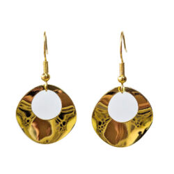 18K Real Gold Plated Hollow Round Geometric Earrings