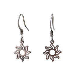 Stainless Steel Delicate Hollow Modern Sun Silver Earrings