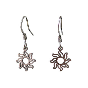 Stainless Steel Delicate Hollow Modern Sun Silver Earrings