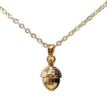 18K Real Gold Plated 3D Acorn Necklace