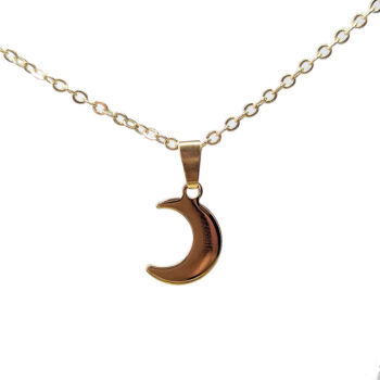 24K Real Gold Plated Stainless Steel Moon Necklace