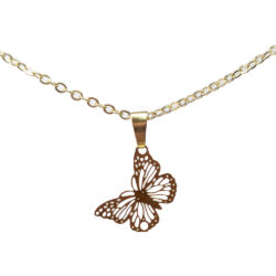 18K Real Gold Plated Stainless Steel Delicate Butterfly Necklace
