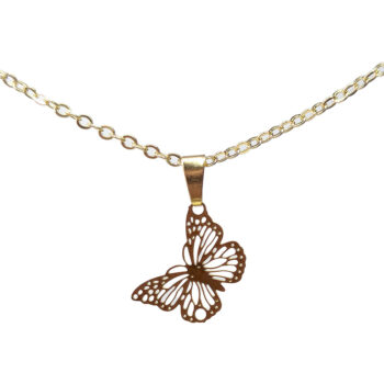 18K Real Gold Plated Stainless Steel Delicate Butterfly Necklace