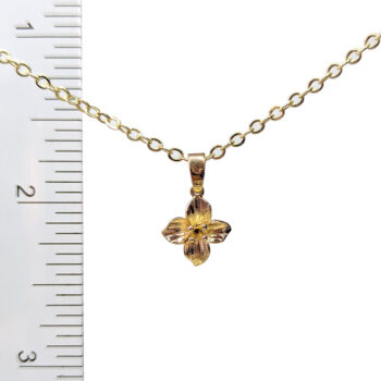 18K Real Gold Plated Four Petal Flower Necklace - Image 2