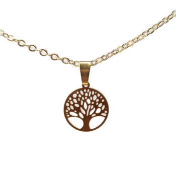 18K Real Gold Plated Stainless Steel Delicate Tree Necklace