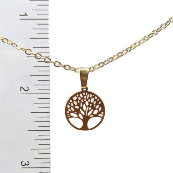 18K Real Gold Plated Stainless Steel Delicate Tree Necklace - Image 2