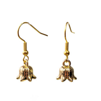 18K Real Gold Plated 3D Tulip Flower Earrings