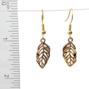 18K Real Gold Plated Hollow Leaf Earrings - Image 2