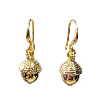 18K Real Gold Plated 3D Acorn Earrings