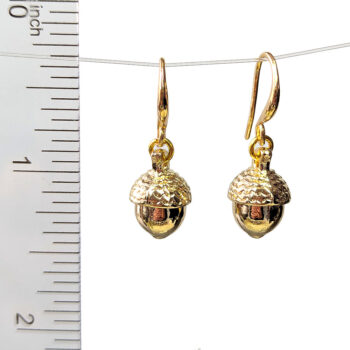 18K Real Gold Plated 3D Acorn Earrings - Image 2