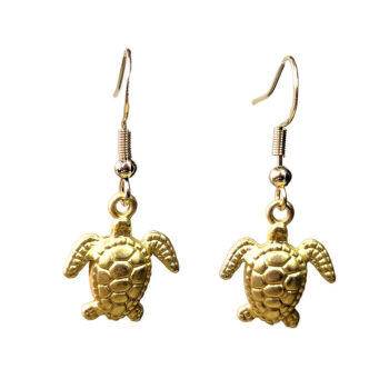 14K Real Gold Plated 3D Matte Sea Turtle Earrings - Image 6