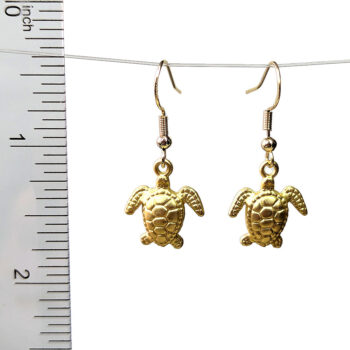14K Real Gold Plated 3D Matte Sea Turtle Earrings - Image 5