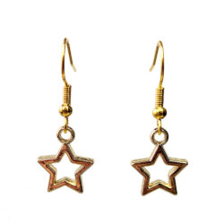 16K Real Gold Plated 3D Hollow Star Earrings