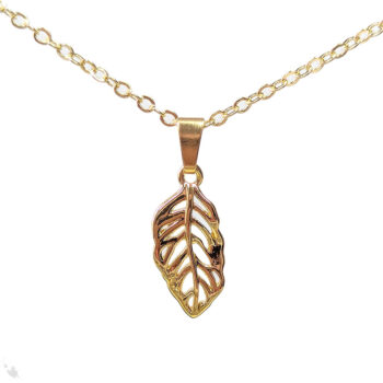 18K Real Gold Plated Hollow Leaf Necklace