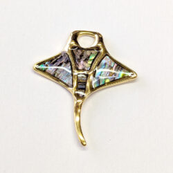 Stainless Steel Gold Abalone Stingray Pendant